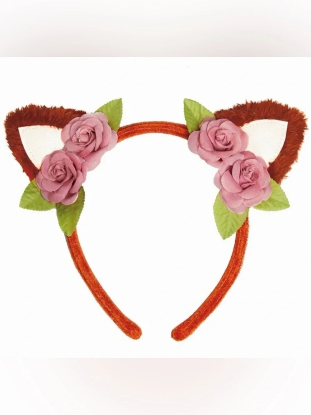 Dreamgirl Red Fox Ruffle Dress w/detachable tail & 3 Ear Headbands Medium (8-10)